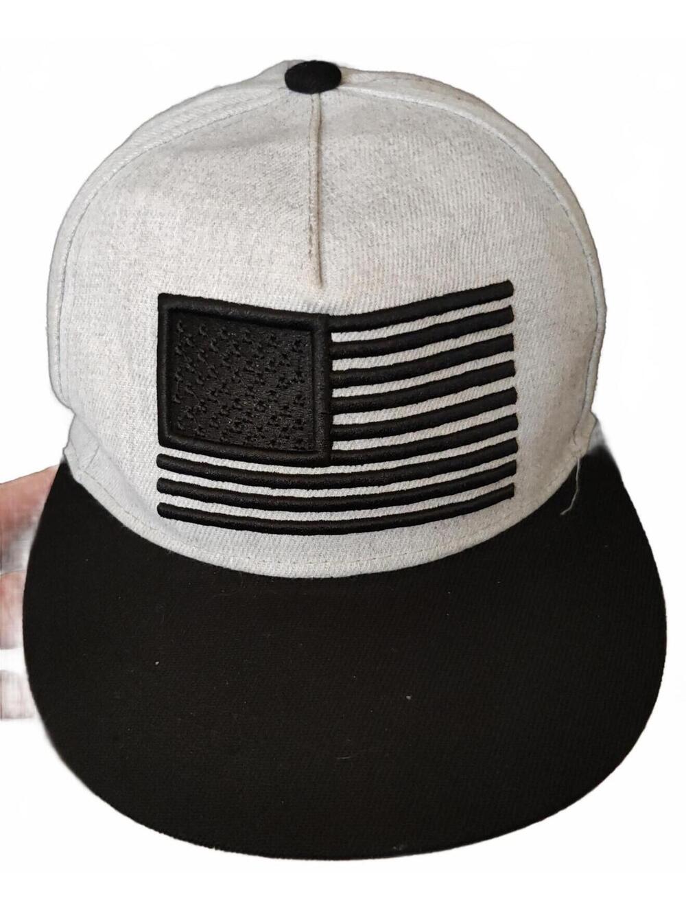 USA blacked out flag design hat/cap NWOT gray snapback